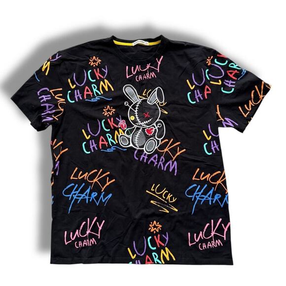 Men's Lucky Charm Original Embroidered All Over Print Graffiti T Shirt Sz 3XL - Picture 1 of 7